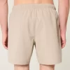 Mid-Thigh Seersucker Volley Swim Trunks