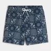 Mid-Thigh Seersucker Volley Swim Trunks
