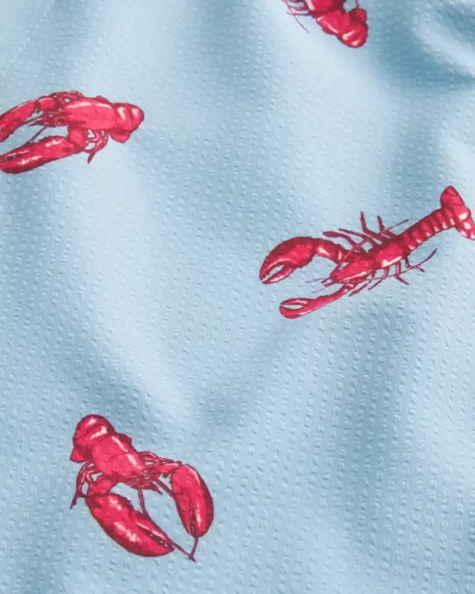 Mid-Thigh Seersucker Volley Swim Trunks