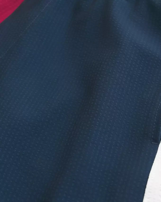 Mid-Thigh Seersucker Volley Swim Trunks
