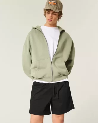 Mid-Thigh Twill Pull-On Shorts