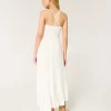 Mixed Fabric Crochet-Style Maxi Dress