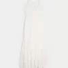 Mixed Fabric Crochet-Style Maxi Dress