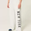New York Graphic Wide-Leg Sweatpants