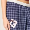 Number Graphic Baggy Flannel Pants