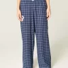 Number Graphic Baggy Flannel Pants