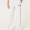 NYC Graphic Fleece Wide-Leg Pants