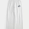 NYC Graphic Fleece Wide-Leg Pants