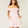 Off-the-Shoulder A-Line Ruffle Mini Dress