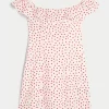 Off-the-Shoulder A-Line Ruffle Mini Dress