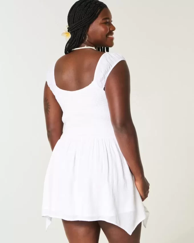 Off-the-Shoulder Asymmetrical Hem Mini Dress