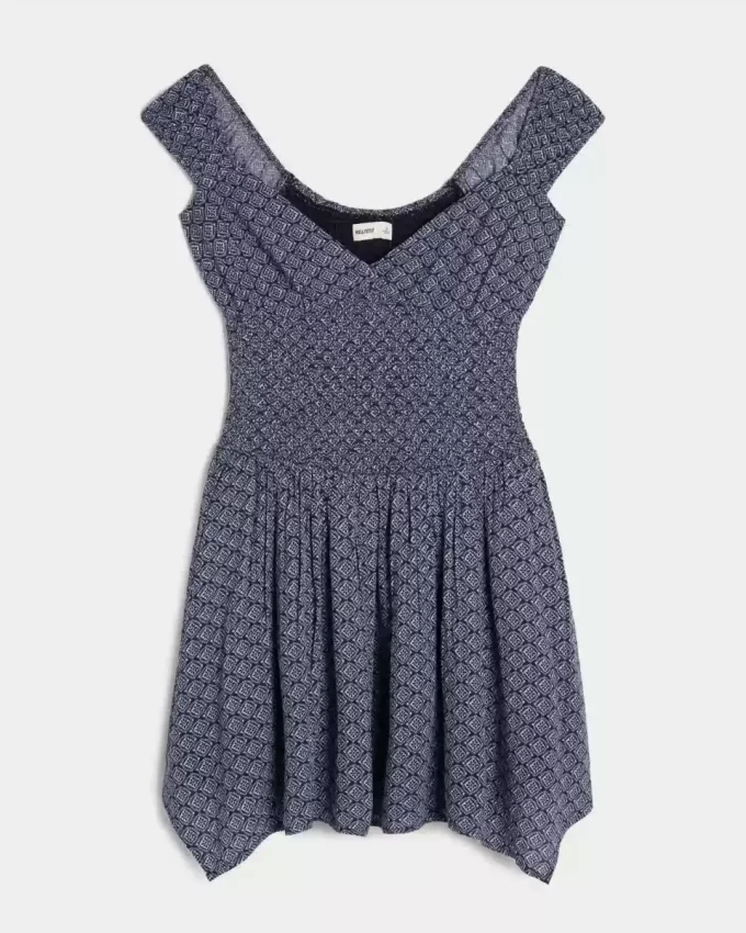 Off-the-Shoulder Asymmetrical Hem Mini Dress