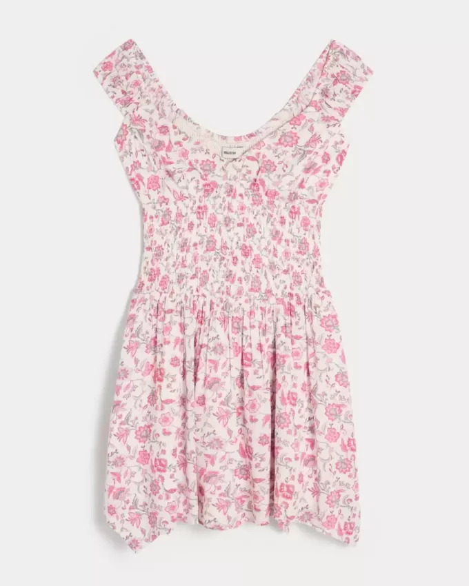 Off-the-Shoulder Asymmetrical Hem Mini Dress