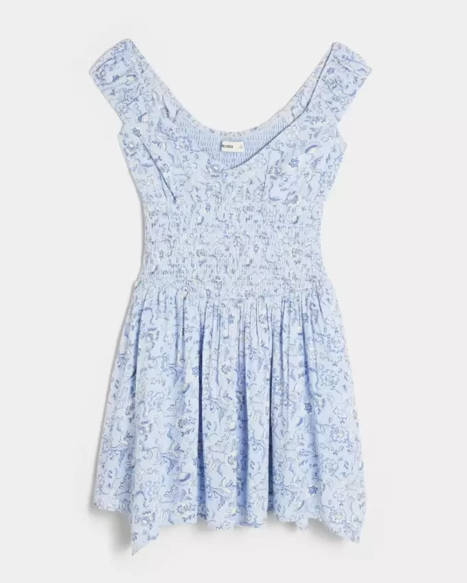 Off-the-Shoulder Asymmetrical Hem Mini Dress