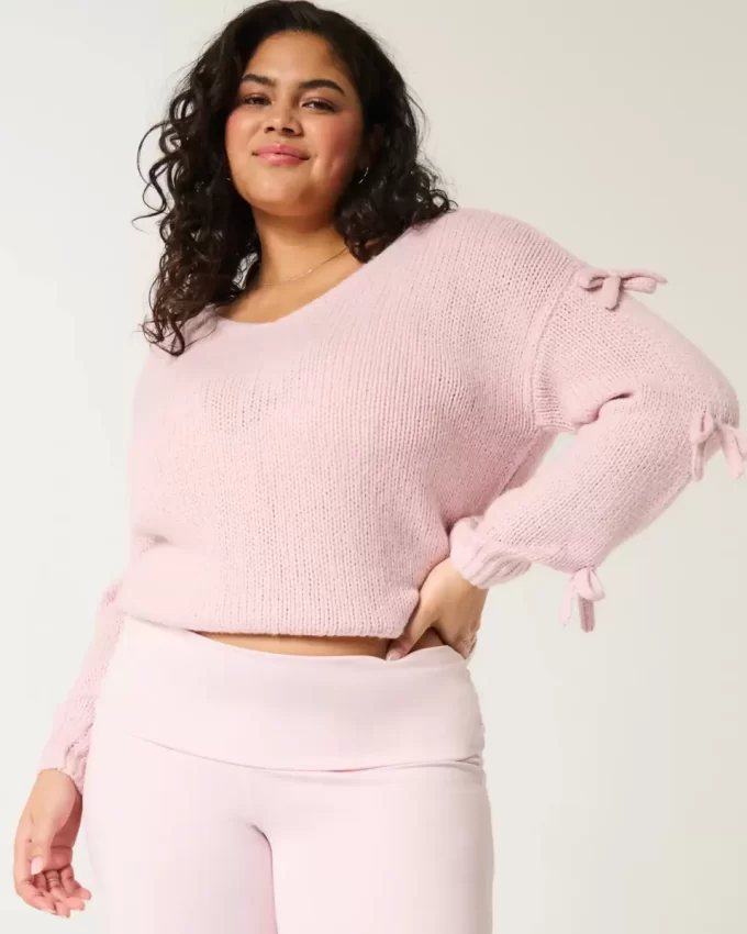 Off-the-Shoulder Bow Applique Sweater Off-the-Shoulder Bow Applique Sweater