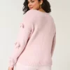 Off-the-Shoulder Bow Applique Sweater Off-the-Shoulder Bow Applique Sweater