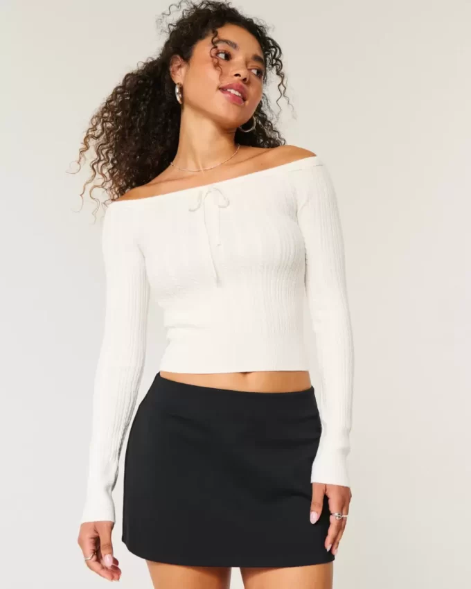 Off-the-Shoulder Cable-Knit Sweater Off-the-Shoulder Cable-Knit Sweater