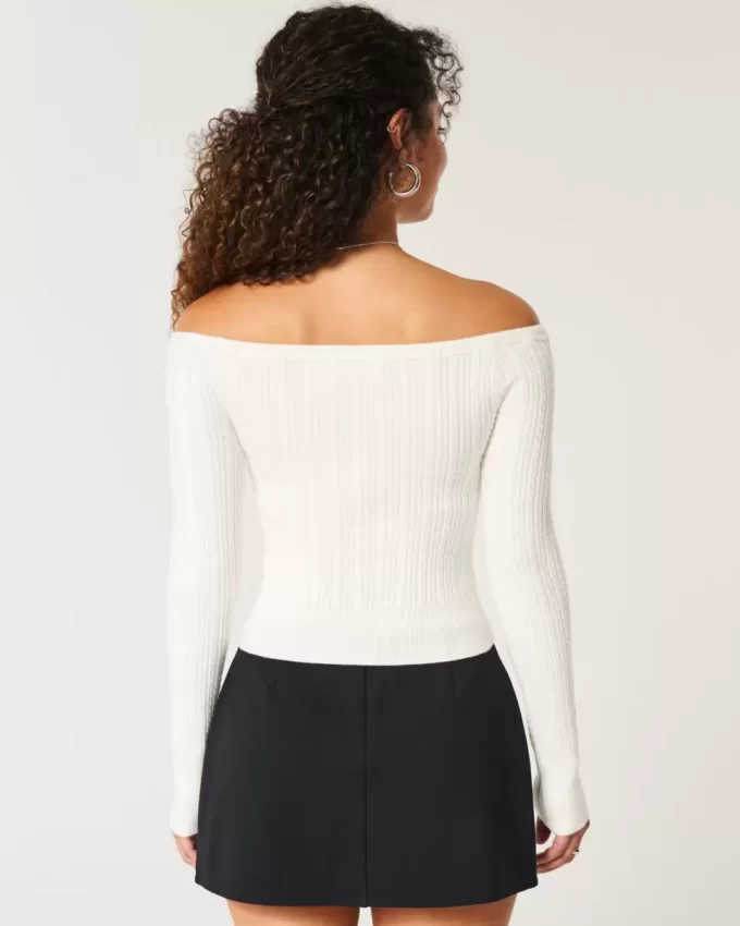Off-the-Shoulder Cable-Knit Sweater Off-the-Shoulder Cable-Knit Sweater