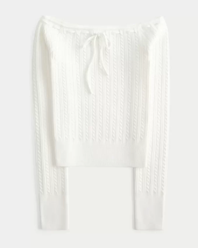 Off-the-Shoulder Cable-Knit Sweater Off-the-Shoulder Cable-Knit Sweater