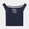 Off-the-Shoulder Logo Graphic Tee Off-the-Shoulder Logo Graphic Tee