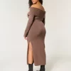 Off-the-Shoulder Midi Sweater Dress