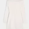 Off-the-Shoulder Skater Sweater Dress