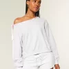 Off-the-Shoulder Tie Sweatshirt Off-the-Shoulder Tie Sweatshirt