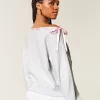 Off-the-Shoulder Tie Sweatshirt Off-the-Shoulder Tie Sweatshirt