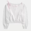 Off-the-Shoulder Tie Sweatshirt Off-the-Shoulder Tie Sweatshirt