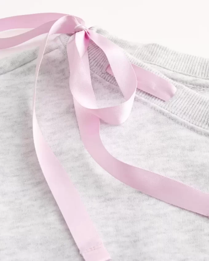 Off-the-Shoulder Tie Sweatshirt Off-the-Shoulder Tie Sweatshirt