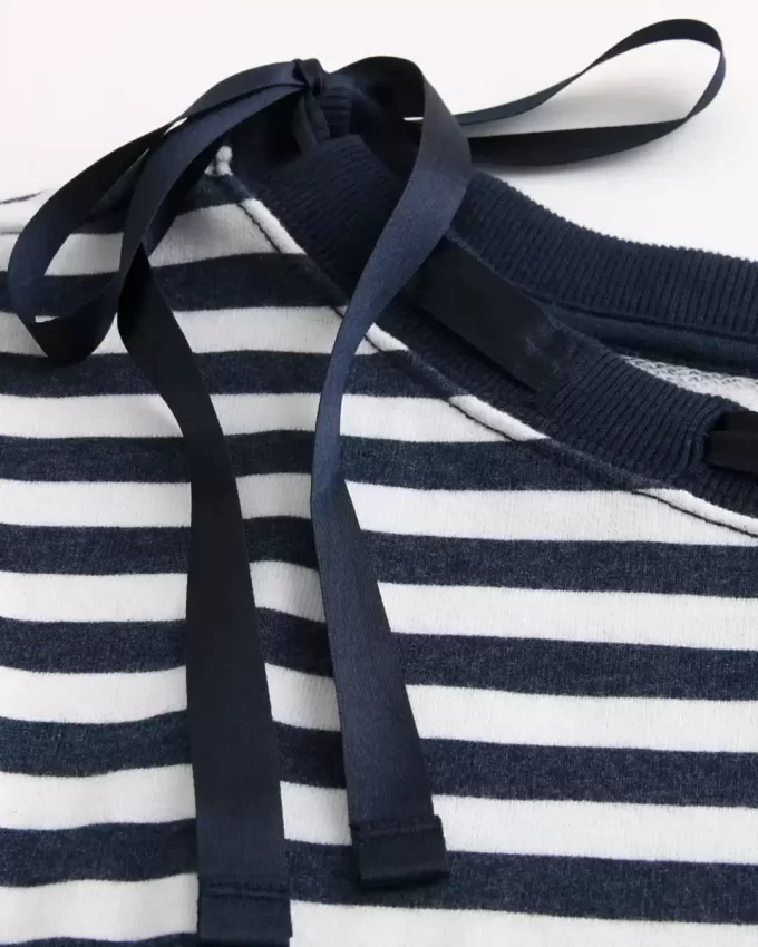 Off-the-Shoulder Tie Sweatshirt Off-the-Shoulder Tie Sweatshirt