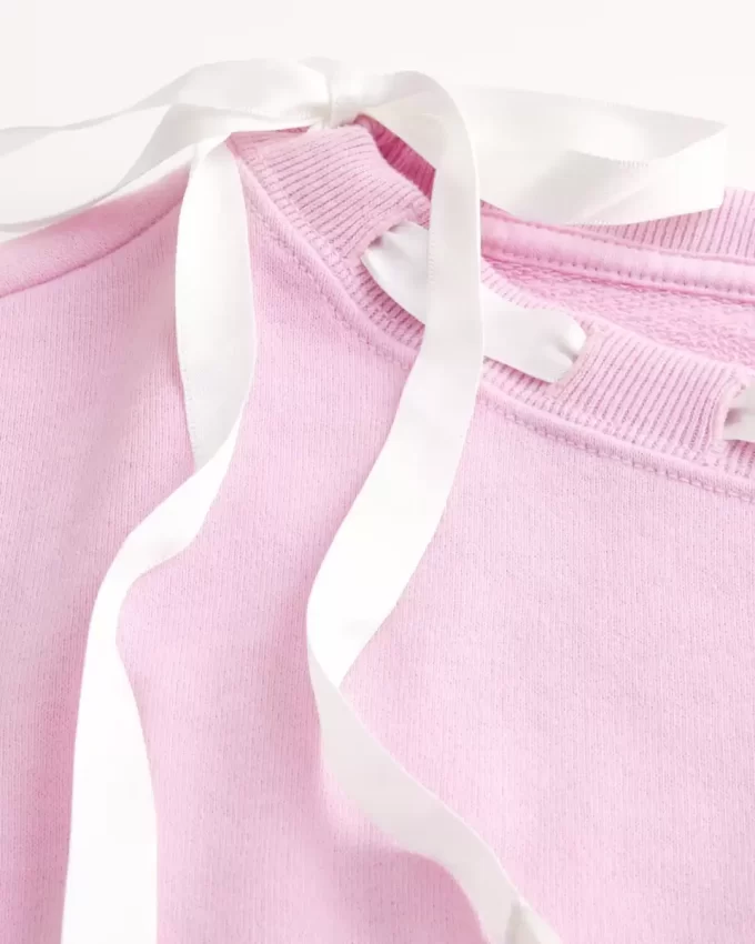 Off-the-Shoulder Tie Sweatshirt Off-the-Shoulder Tie Sweatshirt