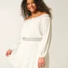 On/Off-the-Shoulder Woven Dress