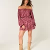 On/Off-the-Shoulder Woven Dress