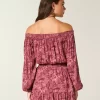 On/Off-the-Shoulder Woven Dress