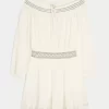 On/Off-the-Shoulder Woven Dress