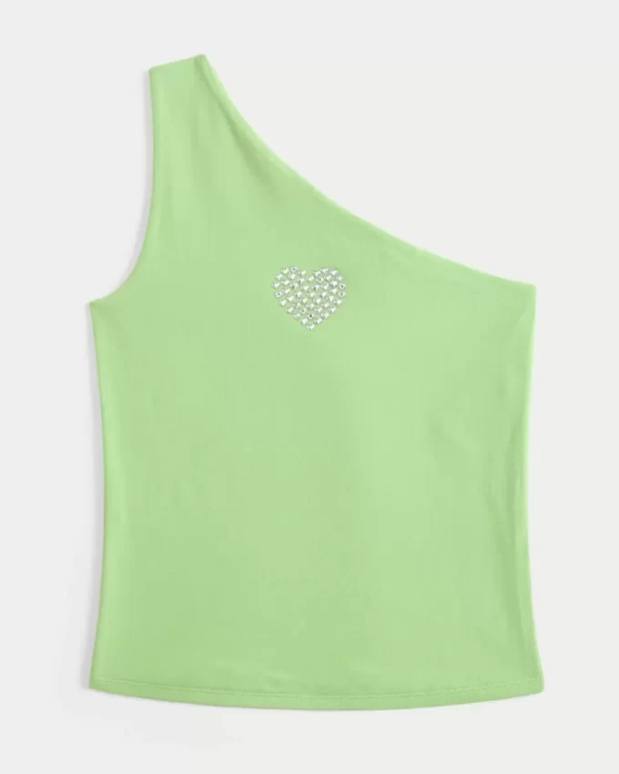 One-Shoulder Heart Graphic Tank One-Shoulder Heart Graphic Tank