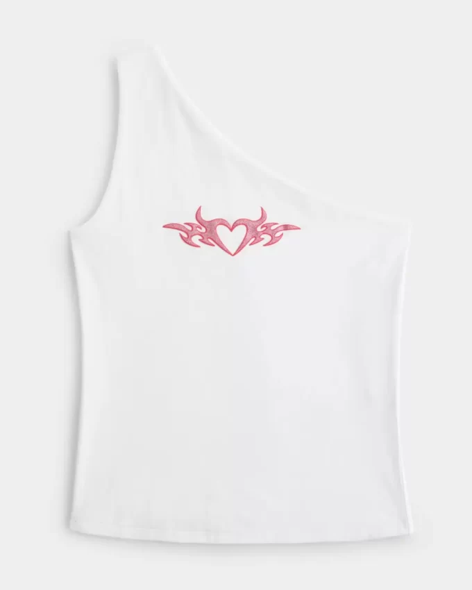 One-Shoulder Heart Graphic Tank One-Shoulder Heart Graphic Tank