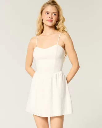Open-Back Crosshatch Skort Dress