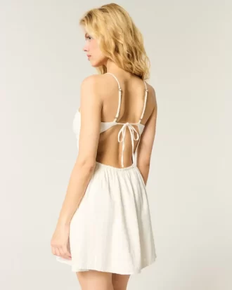 Open-Back Crosshatch Skort Dress