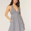 Open Back Halter Mini Dress