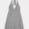 Open Back Halter Mini Dress