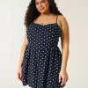 Open-Back Linen-Blend Mini Dress