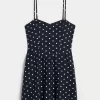 Open-Back Linen-Blend Mini Dress