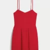 Open-Back Linen-Blend Skort Dress