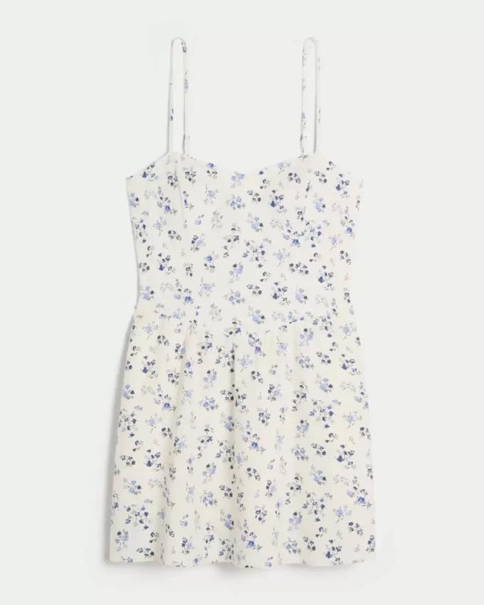 Open-Back Linen-Blend Skort Dress