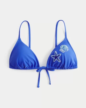 Over-the-Shoulder Beaded Triangle Bikini Top