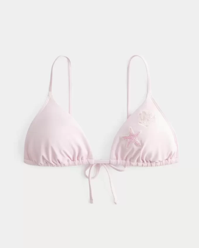 Over-the-Shoulder Beaded Triangle Bikini Top