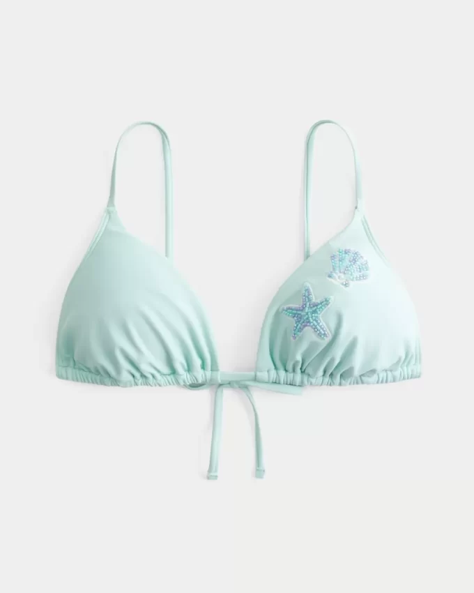 Over-the-Shoulder Beaded Triangle Bikini Top