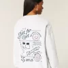 Oversized Class of 2025 Grad Graphic Crew Sweatshirt